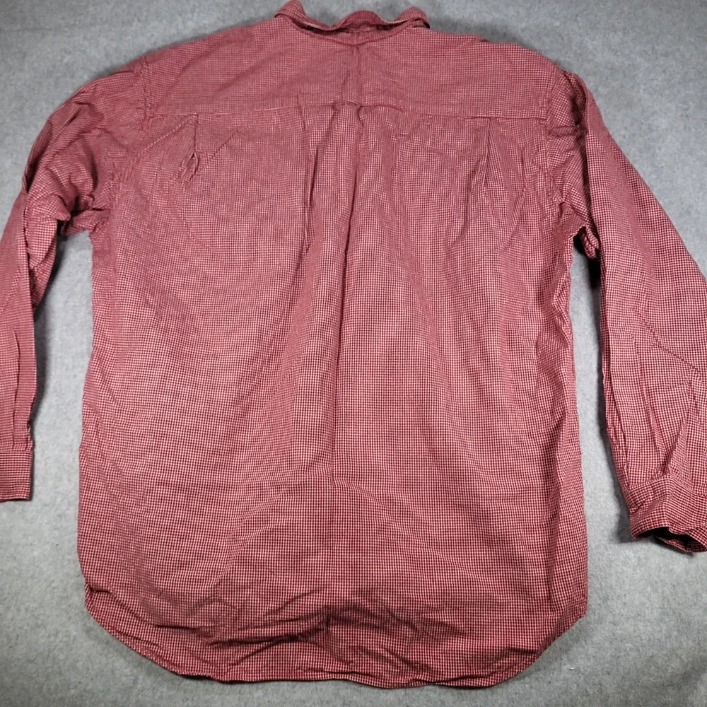 Eddie Bauer Long Sleeve Button‎ Up Shirt Mens XXL Tall Red Check